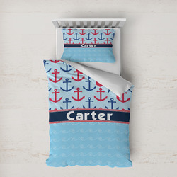 Anchors & Waves Duvet Cover Set - Twin XL (Personalized)