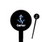 Anchors & Waves Black Plastic 4" Food Pick - Round - Closeup