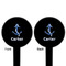 Anchors & Waves Black Plastic 6" Food Pick - Round - Double Sided - Front & Back