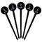 Anchors & Waves Black Plastic 6" Food Pick - Round - Fan View