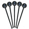 Anchors & Waves Black Plastic 7" Stir Stick - Round - Fan View