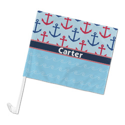 Anchors & Waves Car Flag - Large (Personalized)