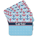 Anchors & Waves Cork Coaster - Set of 4 w/ Name or Text