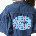 Anchors & Waves Twill Iron On Patch - Custom Shape - 3XL - Set of 4 (Personalized)