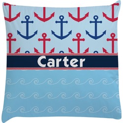 Anchors & Waves Decorative Pillow Case (Personalized)