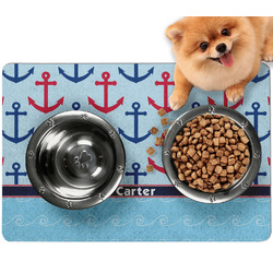 Anchors & Waves Dog Food Mat - Small w/ Name or Text