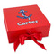 Anchors & Waves Gift Boxes with Magnetic Lid - Red - Front