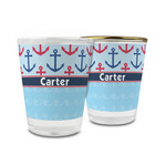 Anchors & Waves Glass Shot Glass - 1.5 oz (Personalized)