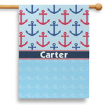 Anchors & Waves 28" House Flag (Personalized)