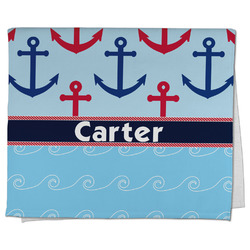 Anchors & Waves Kitchen Towel - Poly Cotton w/ Name or Text