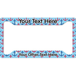 Anchors & Waves License Plate Frame - Style A (Personalized)