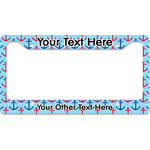 Anchors & Waves License Plate Frame - Style B (Personalized)