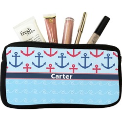 Anchors & Waves Makeup / Cosmetic Bag - Small (Personalized)