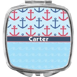 Anchors & Waves Compact Makeup Mirror (Personalized)