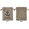 Anchors & Waves Medium Burlap Gift Bag - Front Approval