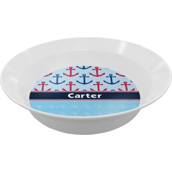 Anchors & Waves Melamine Bowl - 12 oz (Personalized)