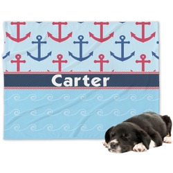 Anchors & Waves Dog Blanket - Large (Personalized)