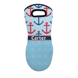 Anchors & Waves Neoprene Oven Mitt - Single w/ Name or Text
