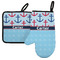 Anchors & Waves Neoprene Oven Mitt and Pot Holder Set - Left