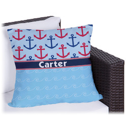 Anchors & Waves Outdoor Pillow - 16" (Personalized)