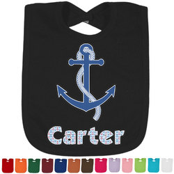 Anchors & Waves Cotton Baby Bib (Personalized)