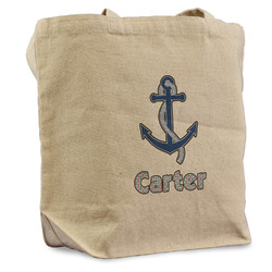 Anchors & Waves Reusable Cotton Grocery Bag - Single (Personalized)