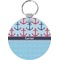 Anchors & Waves Round Keychain (Personalized)