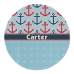 Anchors & Waves Round Linen Placemat (Personalized)