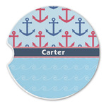 Anchors & Waves Sandstone Car Coaster - Single (Personalized)