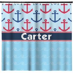 Anchors & Waves Shower Curtain - 71" x 74" (Personalized)