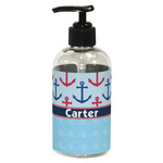 Anchors & Waves Plastic Soap / Lotion Dispenser (8 oz - Small - Black) (Personalized)