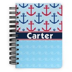 Anchors & Waves Spiral Notebook - 5x7 w/ Name or Text