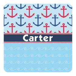 Anchors & Waves Square Decal - Large (Personalized)