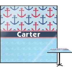 Anchors & Waves Square Table Top - 24" (Personalized)