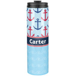 Anchors & Waves Stainless Steel Skinny Tumbler - 20 oz (Personalized)