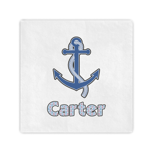 Custom Anchors & Waves Cocktail Napkins (Personalized)