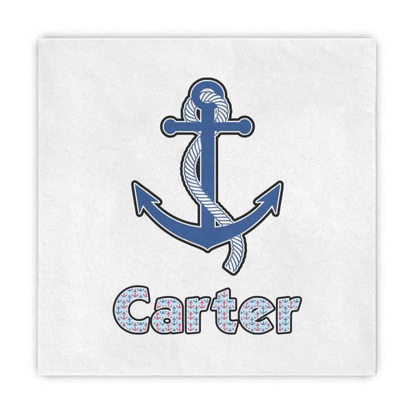 Custom Anchors & Waves Decorative Paper Napkins (Personalized)