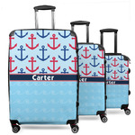 Anchors & Waves 3 Piece Luggage Set - 20" Carry On, 24" Medium Checked, 28" Large Checked (Personalized)