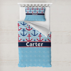 Anchors & Waves Toddler Bedding Set - With Pillowcase (Personalized)