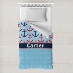 Anchors & Waves Toddler Duvet Cover w/ Name or Text