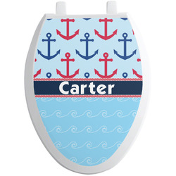 Anchors & Waves Toilet Seat Decal - Elongated (Personalized)