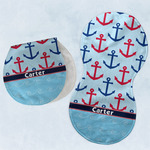 Anchors & Waves Burp Pads - Velour - Set of 2 w/ Name or Text