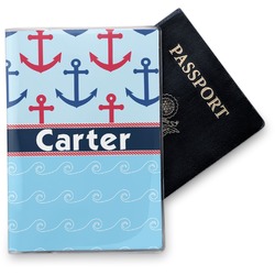 Anchors & Waves Vinyl Passport Holder (Personalized)