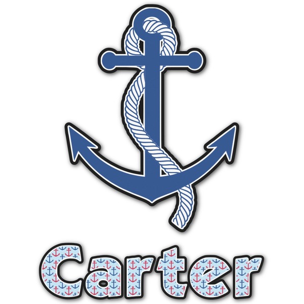 Custom Anchors & Waves Graphic Decal - XLarge (Personalized)