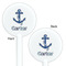 Anchors & Waves White Plastic 5.5" Stir Stick - Double Sided - Round - Front & Back