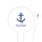 Anchors & Waves Round Plastic Food Picks (Personalized)