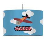 Airplane 12" Drum Pendant Lamp - Fabric (Personalized)