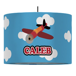 Airplane 16" Drum Pendant Lamp - Fabric (Personalized)