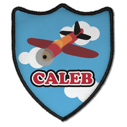 Airplane Iron On Shield Patch B w/ Name or Text