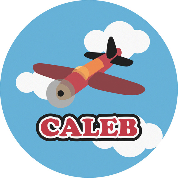 Custom Airplane Multipurpose Round Labels - 5" (Personalized)